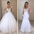 Sheer Long Sleeves Mermaid Wedding Dresses Custom Two Pieces Gowns